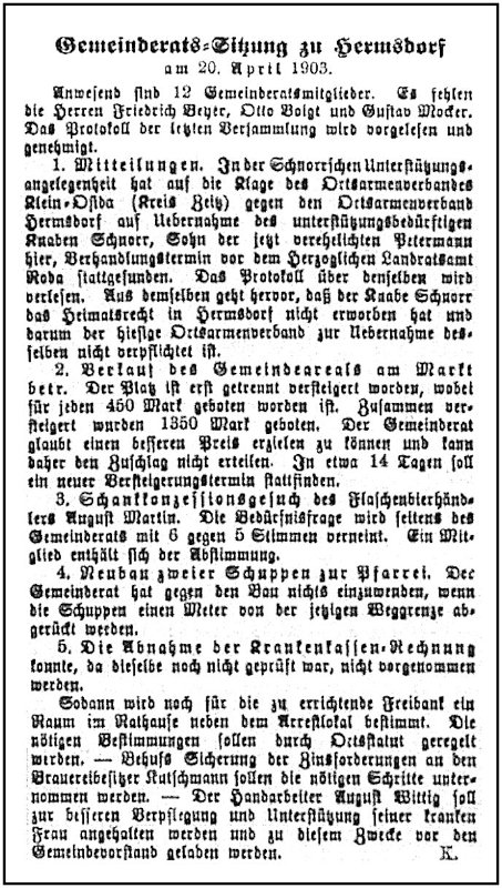 1903-04-20 Hdf Gemeinderatssitzung